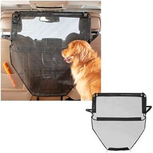 High Road Back Seat Barrier for Dogs - Car Divider for Dogs for Behind Front Seat - Padded Steel Frame with Heavy Duty Coated Dog Car Net Barrier for Car, Truck or SUV