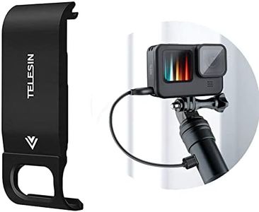 TELESIN Aluminum Battery Cover for Go Pro Hero 11 Hero 10 Hero 9 Black, Removable Replacement Battery Charger Door with Type-C Charging Port, Convenient Go Pro 12 11 10 9 Fast Charging Accessories