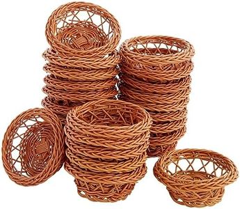 Bright Creations 24 Pack Small Woven Basket Set, 3.1x1.2 Inches, Bulk Mini Wicker Baskets for Favors