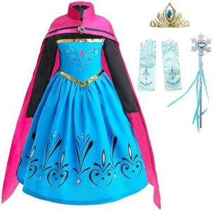 Dressy Daisy Snow Queen Coronation Princess Costume Dress Up with Cape & Accessories for Toddler Girls Halloween Birthday Party Fancy Outfit Size 4-5