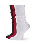 HUE Women's Slouch Sock 3 Pair Pack, Red/White/Black, One Size (Pack of 3)