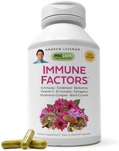 Andrew Lessman Immune Factors 360 Capsules - Echinacea, Goldenseal, Vitamin C, Astragalus, Supports and Promotes Immune System and Natural Defenses, No Additives. Small Easy to Swallow Capsules