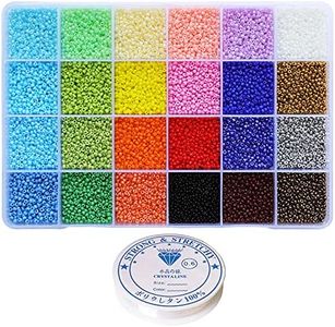Bala&Fillic Taille 10/0 Perles de rocaille en verre 24 couleurs Environ 13200 pièces dans une boîte Petites perles de rocaille pour la fabrication de bracelets