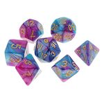 UJEAVETTE® 7 Pieces Glitter Polyhedral Dices for DNDfor Dungeons and Dragons RPG Board Game Purple Blue|Dungeons and Dragons Accessories|Magic: The Gathering Accessories|Tabletop Game Accessories