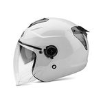 Boseman Adult Open Face Motorcycle Helmets With Double Sun Visor, Stylish helmet for Bicycles Cruisers ATVs Scooters, Pass The Collision Test To Meet Road Safety(White)