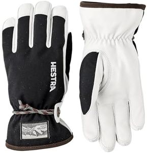 Hestra Unisex Wakayama Jr 5-Finger Glove, (Youth 3-7yrs) Insulated, Waterproof Alpine Ski & Snowboarding Gloves, Boys & Girls - Black - 7