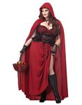 California Costumes Women's Plus-Size Dark Red Riding Hood Plus, Red, 3X