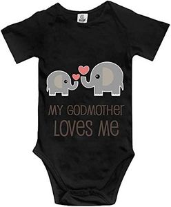 Migrater My Godmother Loves Me Funny Cute Novelty Infant One-Piece Baby Bodysuit, Black, 6-12 Months