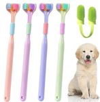 BWOGUE 3-Sided & Double Finger Dog Toothbrush Cat Finger Toothbrush Pet Teeth Cleaning Set Soft Bristles for Easy Dental Care Toothbrush Suitable for Large to Small Dogs Cats and Small Pets