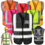 Custom Safety Vest for Men High Visibility Protective Workwear 5 Pockets With Reflective Strip