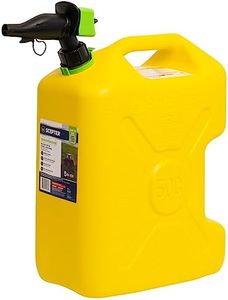 Scepter SmartControl 5 Gallon 18.9 Liter Plastic Dual Handle Diesel Gas Container Jug with Controllable Flow Nozzle Spout, Yellow