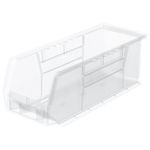 Akro-Mils 30224 AkroBins Plastic Hanging Stackable Storage Organizer Bin, 11-Inch x 4-Inch x 4-Inch, Clear, 12-Pack