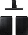 SAMSUNG HW-C450 2.1ch Soundbar w/DTS Virtual X, Subwoofer Included, Bass Boost (Newest Model) SWA-9200S Wireless Rear Speaker Kit, Upgrade Soundbar System to True Surround Sound, Latest Model