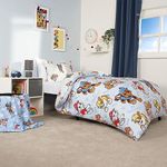 Paw Patrol Bedding Single Bed, Paw Patrol Bedroom Accessories Reversible Single Duvet with Pillowcase, Paw Patrol for Boys Girls Single Duvet Kids Blue