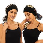 YOHITOP 2 Pieces Chemo Headwear Cancer Headwear with Scarfs Chemo Cap Head Scarf for Women Hair Loss, Set-3, One Size