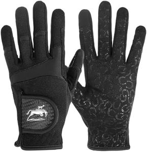 GKandi Horse Riding Gloves Women Pair with Anti-Slip Palm(Black,Medium)