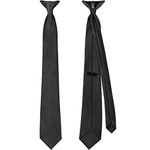 Courpal Black Clip on Tie for Men - Pre Tied Neckties for Men, Neck Tie for Men Women Skinny Slim at Work Office Wedding Party | 20×3.5 in, Black-new, One Size