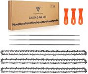 Loggers Art Gens 12 Inch Chainsaw Chain S45, 3/8" LP Pitch .050" Gauge 45 Drive Links 3 Pack Fits Echo, Chicago, Homelite, Craftsman, McCulloch, Poulan, Worx 3 File & Handle