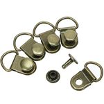 ONLYKXY 50 Pieces Shoe Boot Lace Hooks Buckle Rivets Loop Ring with Rivets, Shoe Boot Buckle (Bronze)