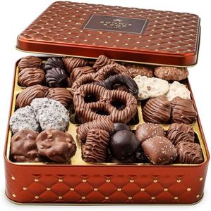 Chocolate Gift Basket, Candy Food Gifts Arrangement Platter, Gourmet Snack Box, Birthday Present Idea, Corporate Him & Her, Men Women Sympathy Family Parties & Get Well- Bonnie & Pop