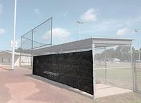 PowerNet Fence Shade Net Cover, Portable Baseball Softball Dugout Sun Screen, 18.75 FT x 7 FT, Blocks Sun to Keep Players Cool, Easily Attach to Any Chain Link Fence with Included Bungee Ball Ties