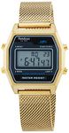 Armitron Sport Retro Digital Chronograph Mesh Bracelet Watch, 40/8485, Gold, Chronograph,Digital