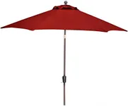 Hanover Traditions 9 Ft. Market Outdoor Umbrella with Tilt Crank Lever, Rust-Resistant, All-Weather, Red