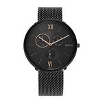 Titan Mens Analog Black Dial Black Band Stainless Steel Watch