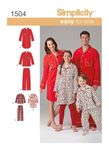 Simplicity Patterns 297815 Creative 1504 Child's, Teens' and Adults' Loungewear, A (X-Small, Large/X-Small, X-Large)
