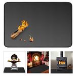 Indoor Fire Resistent Fireplace Mat 152 ×100 cm, Fire Pit Mat Fireproof Under Grill Mats for Outdoor Grill, Fireplace, Stove Protect Floor from Sparks Embers