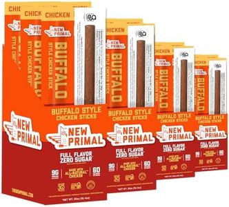 New Primal Buffalo Chicken Sticks, Keto, Gluten Free Healthy Snacks, Sugar Free Low Carb High Protein, Jerky Meat Stick, 9g Protein, 80 Pack