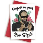 HEALSLA Funny House Warming Gifts New Home Card, Congrats on Your New Hizzle New House Gift with Kraft Envelope