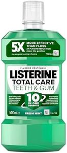 Listerine Total Care Teeth and Gum Mouthwash (500ml), 10-in-1 Benefit Mouthwash for Total Oral Care, Gum Mouthwash to Maintain a Clean and Healthy Mouth