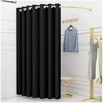 TEENKON Clothing Store Fitting Room, 47 in Dressing Room Used in Mall, Boutique and Office, Corner Wall Mounted Changing Room for Privacy Protection, Include Shading Curtain, Bracket and Hook Up
