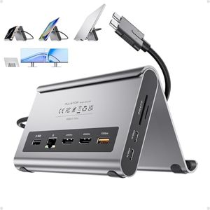 USB C Docking Station Dual for MacBook Pro/Air M3/M4, PULWTOP MacBook Pro Dock Laptop Docking Station with 2 HDMI,