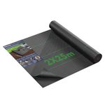 BEEWAY Weed Control Membrane 2m x 25m/Roll, Heavy Duty Weed Control Fabric 90gsm, UV Stabilised Weed Barrier Fabric/Ground Cover for Patios Garden Flower Beds Landscaping Artificial Grass