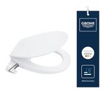 GROHE BAU Ceramic Manual Bidet Seat with Lid, Both Soft Close (Duroplast WC Seat, Manual Operation, No Electricity Needed, 2 Self-Cleaning Spray Arms, Water Connection 3/8 Inch), 39648SH0