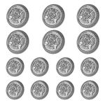 14 Pieces Silver Metal Blazer Button Set 23mm 18mm Blazer Buttons Men Metal Suit Buttons for Men Silver Buttons for Blazer,Suits,Sport Coat,Uniform,Jacket