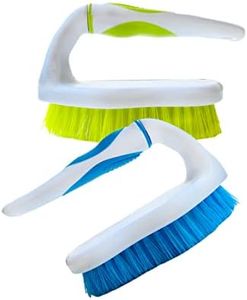 Scrubbing Brush Heavy Duty Hand Scrubber with Stiff Hand Scrub Deck Brush and Stiff Bassine Bristles - Ideal Floor Brush Decking Home Care & Cleaning Colour green white - blue white Random color 1Pack