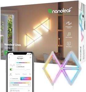 Nanoleaf Lines 60 Degrees Starter Kit, 9 Smart Light Bars LED RGBW - Backlit Modular Wi-Fi Colour Changing Wall Lights, Music & Screen Sync, Works with Alexa Google Assistant Apple Homekit, Room Decor
