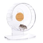 Niteangel 8" 10" 11" 12"Super-Silent Hamster Exercise Wheels - Quiet Spinner Hamster Running Wheels with Adjustable Stand for Dwarf Syrian Hamsters Gerbils Mice Or Other Small Animals (S, Transparent)