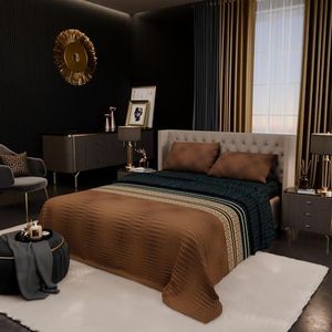 Stoa Paris 100% Bamboo Cotton King Bedsheet with 2 Pillow Covers, 200TC Printed Bed Set, Breathable, All-Season Comfort, Aesthetic Home Decor, Imperial Grandeur - Amazonite Splendour (228cmx274cm)