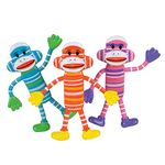 Rhode Island Novelty Bendable Sock Monkey 12-Pack (Assorted Colors)