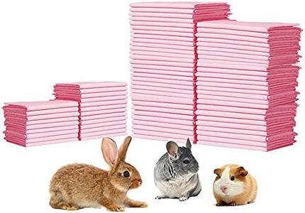 Amakunft Rabbit Pee Pads, Pet Toilet/Potty Training Pads, Super Absorbent Guinea Pig Disposable Diaper for Hedgehog, Hamster, Chinchilla, Cat, Reptile and Other Small Animal (100pcs-18 x13, Pink)