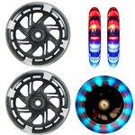 Kutrick 120mm LED Light Up Scooter Wheels 120mm Replacement Pair with Bearing for All Mini Kick Scooter with 120mm Wheels Such Micro Globber (Black)