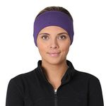 TrailHeads Women’s Ponytail Headband | Moisture Wicking Ear Band | The Power Running Headband - heather purple