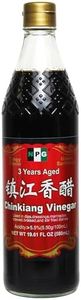 NPG Chinkiang Vinegar 19.61 Fl Oz (580ml), 3 Years Aged Zhenjiang Black Rice Vinegar, Naturally Brewed Chinese Black Vinegar For Dumplings, Xiao Long Bao, Sushi, Salad, Marinade, Stir Fry