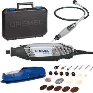 Dremel 3000 Multifunktionswerkzeug 130W, Set mit 1 Aufsatz, 25 Zubehörteilen, Variable Drehzahl 10.000-33.000 U/min zum Schneiden, Schleifen, Gravieren, Polieren, Schärfen, Reinigen, Schnitzen