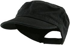 MG Wholesale Enzyme Washed Cotton Army Cadet Castro Hats Black 20766 One Size Black One Size