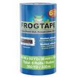 FrogTape ProGrade Blue Painters Tape with PAINTBLOCK, 2 in Wide (1.41” x 60 yd), Masking Tape With Medium Adhesion, Blue, 6 Rolls
